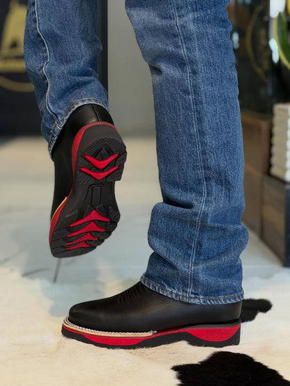 Two-Tone Red Sole Western Chelsea Cowboy Boots