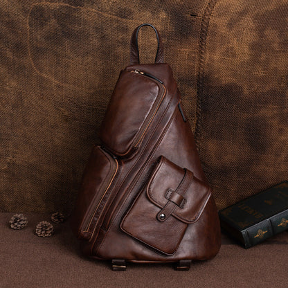 Men's cowhide shoulder bag