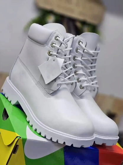 Retro Men's White Casual Boots