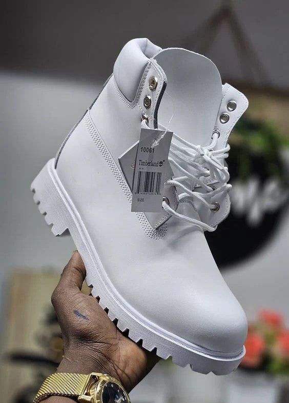 Retro Men's White Casual Boots