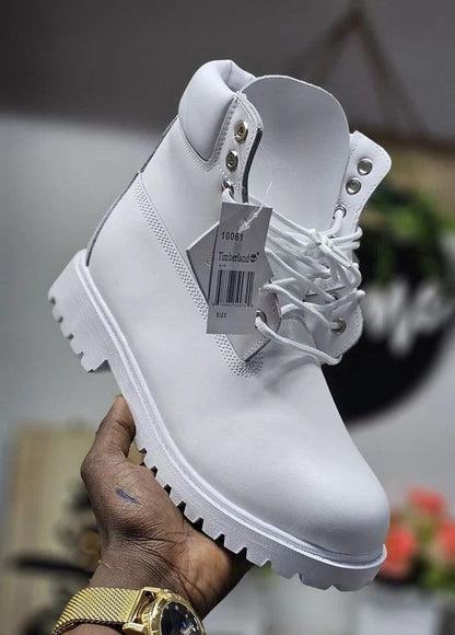 Retro Men's White Casual Boots