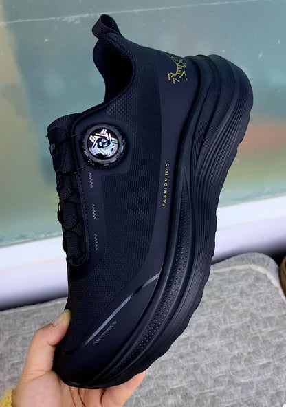 Men's Black Breathable Rotary Knob Sneakers