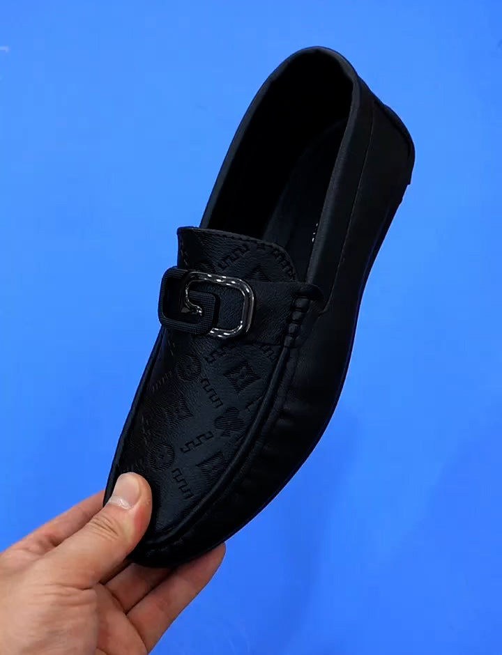 Men's embossed leather loafers