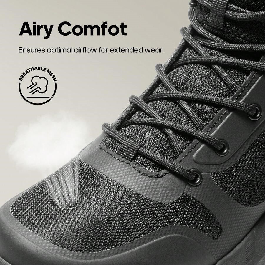 Black breathable mesh tactical patrol boots