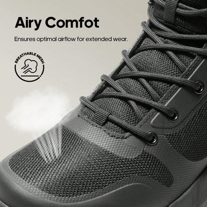 Black breathable mesh tactical patrol boots