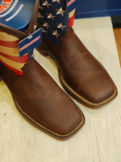 American Flag Square Toe Western Boots