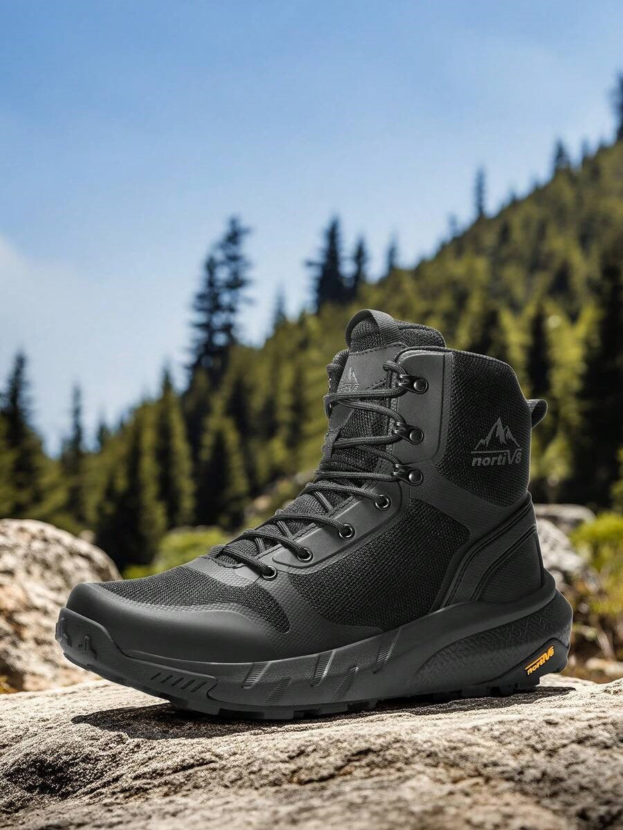 Black breathable mesh tactical patrol boots