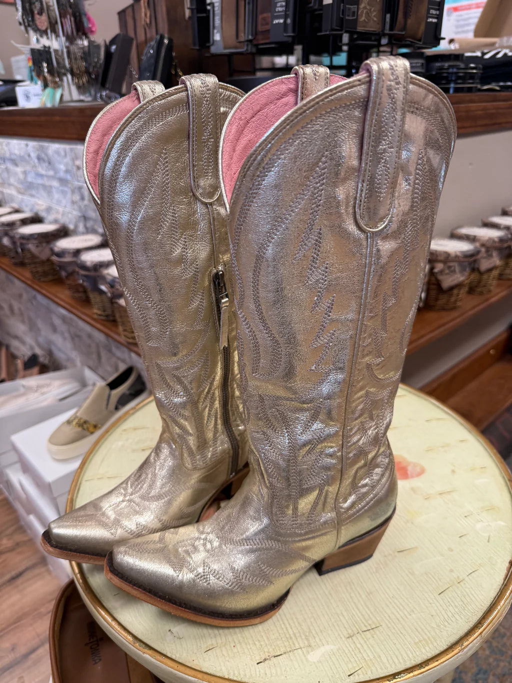 Women's Champagne Metallic Boots