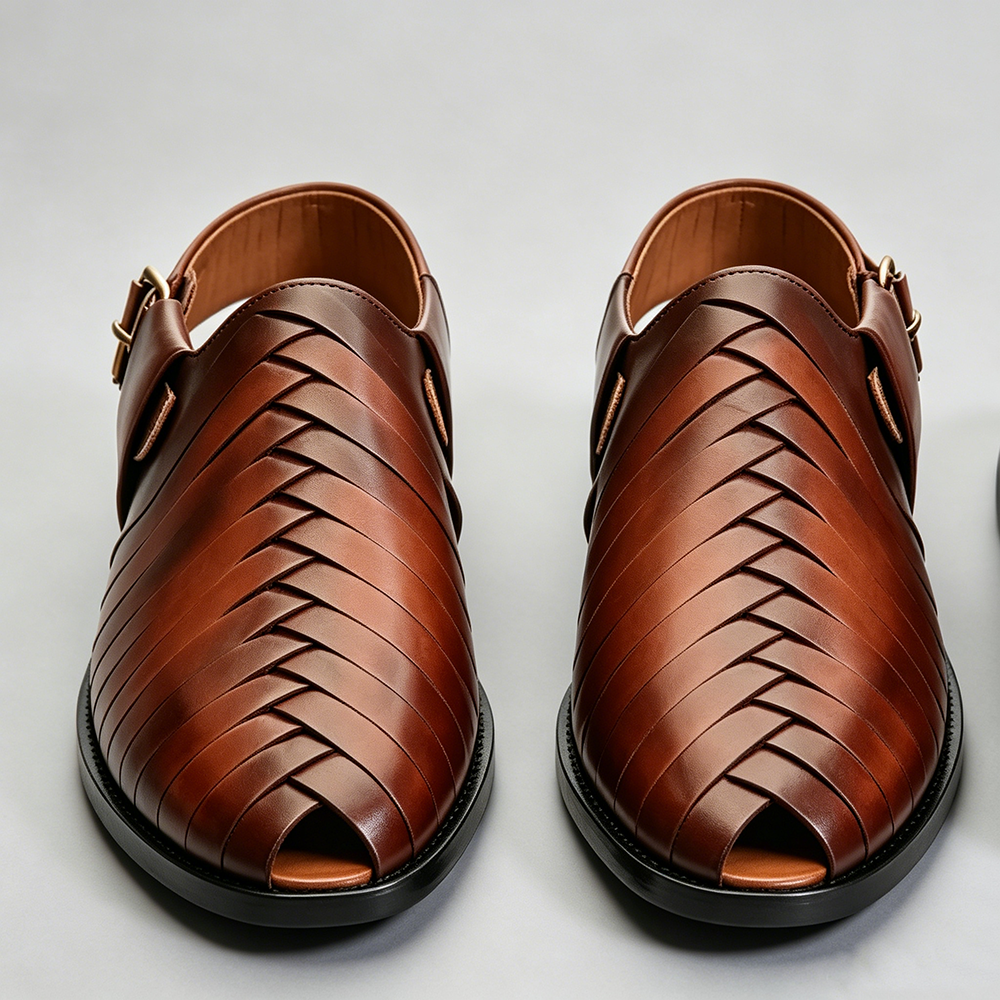 Dark brown handmade leather sandals