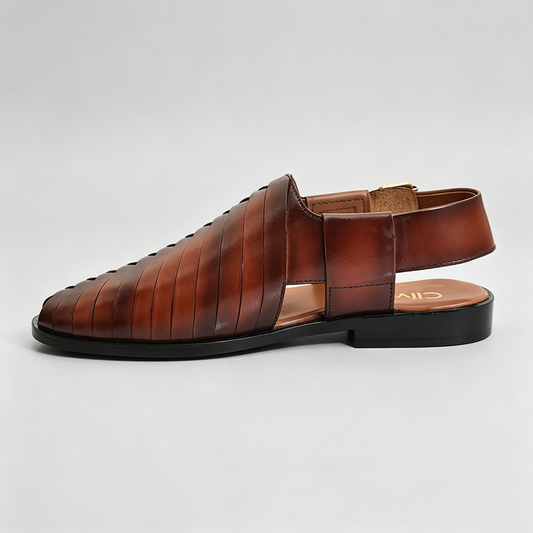 Dark brown handmade leather sandals