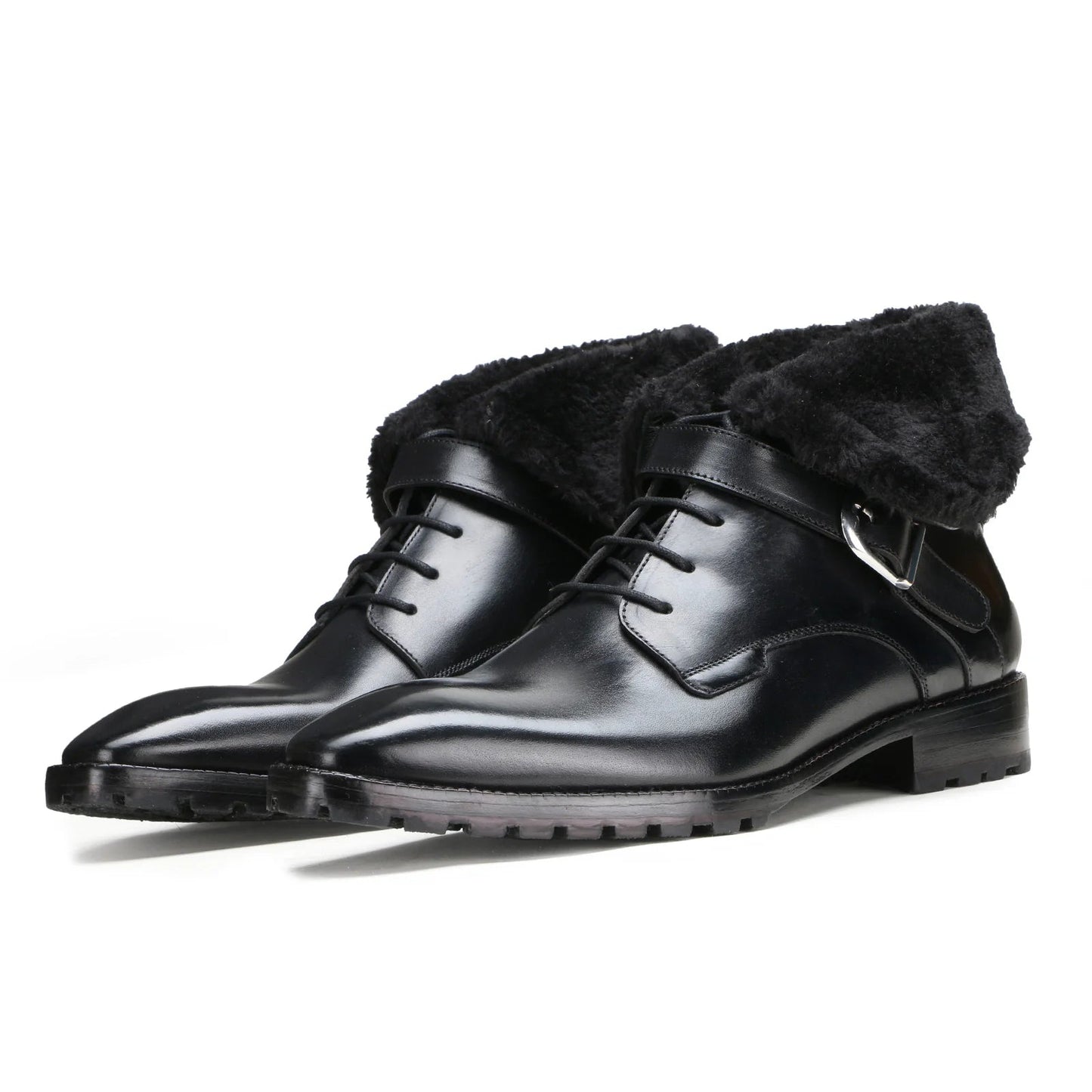 Classic black chunky fur boots