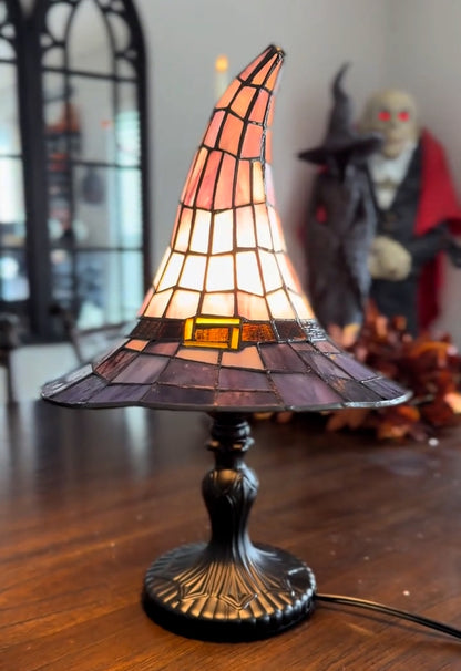 Stained Glass Witch Hat Lamp